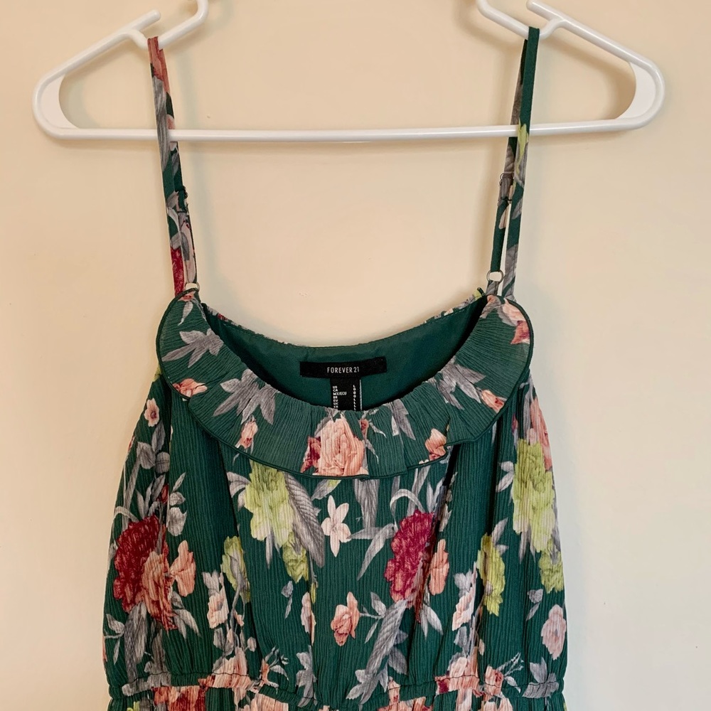 🆕 Forever 21 Floral Maxi Dress - Green - Picture 3 of 7